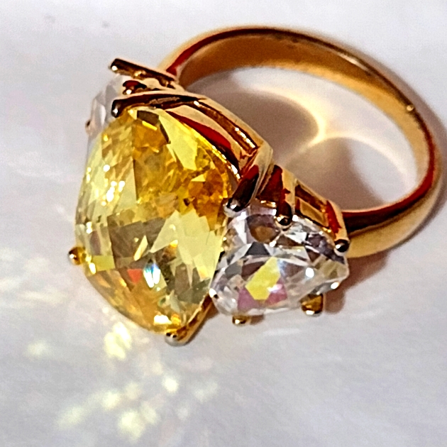 Citrine Canary Yellow Stone Ring